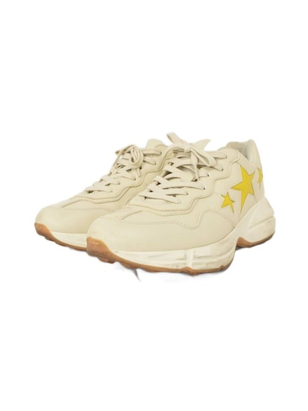 Gucci Ryton Stars Sneakers Leather 8 Beige - Picture 2 of 9